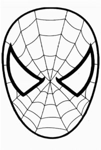 Desenho da máscara do Homem Aranha para colorir