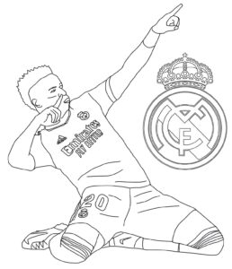 Desenho do vinicius jr gol celebracao para colorir