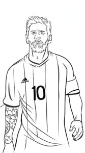 Desenho de Lionel Messi para colorir