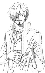 Desenho do sanji de one piece para colorir