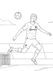 Erling haaland saltando para colorir
