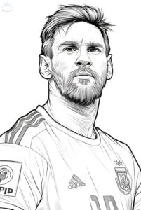 Desenho de Lionel Messi na argentina para colorir