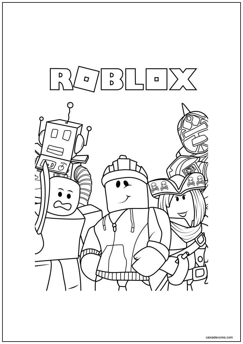Desenho roblox com letras para imprimir e colorir