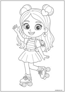 Desenho da luluca acenando para imprimir