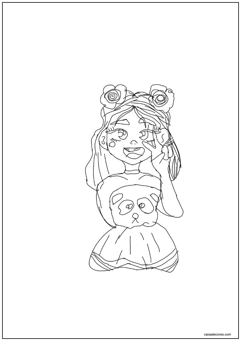 Desenho de luluca feito a lápis para colorir