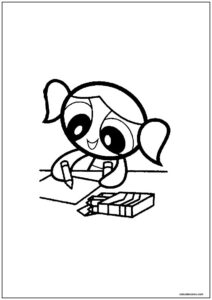 Desenho de lindinha das meninas superpoderosas desenhando para colorir