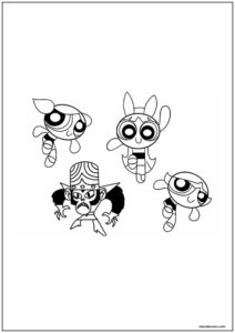 Desenho de personagens de as meninas superpoderosas para imprimir