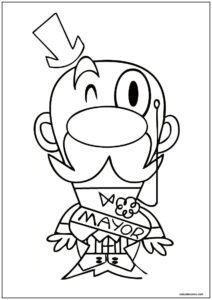 Desenho do prefeito de as meninas superpoderosas para imprimir